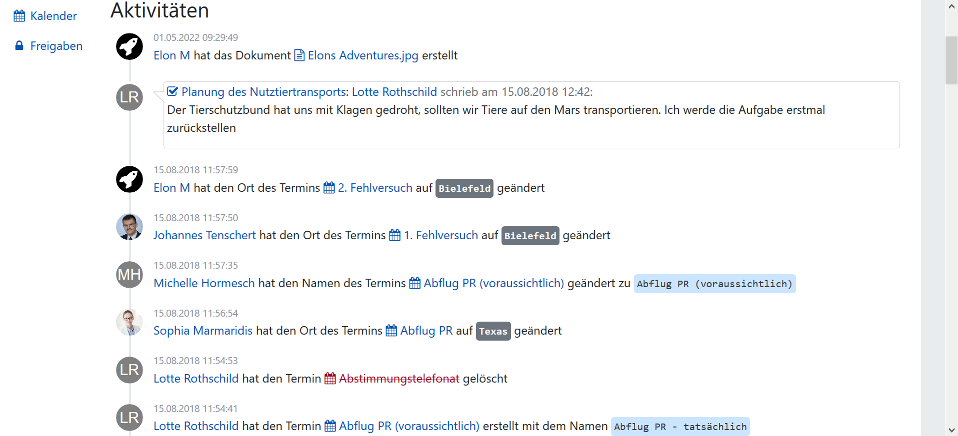 Auch wenn Sie nach dem Urlaub zurückkommen, finden Sie sich leicht in die Arbeit Ihres Teams ein und können nachvollziehen, woran Ihre Kollegen in Ihrer Abwesenheit gearbeitet haben.