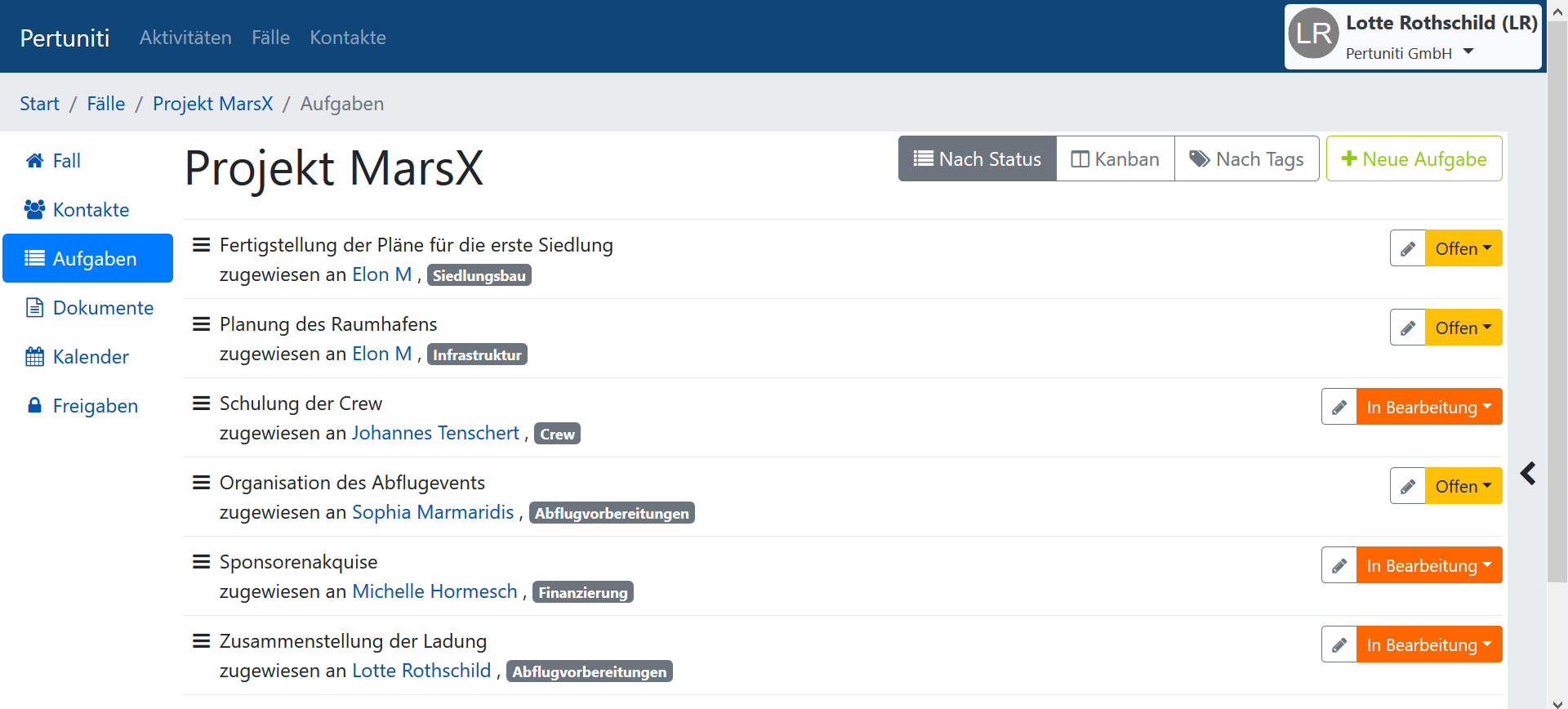 Großen Projekten stellt man sich am besten, indem man sie in kleine Tasks herunterbricht. So kommt man mit jeder erledigten Aufgabe dem großen Ziel einen kleinen Schritt näher.